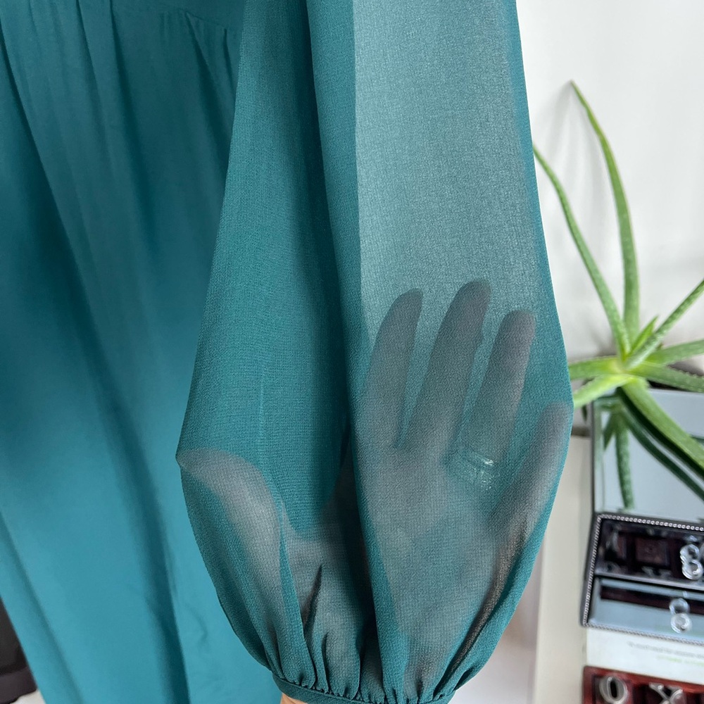 Aritzia Wilfred Mille Midi dark Green new Formal Evening Wedding party Dress Sz0 - Picture 10 of 13